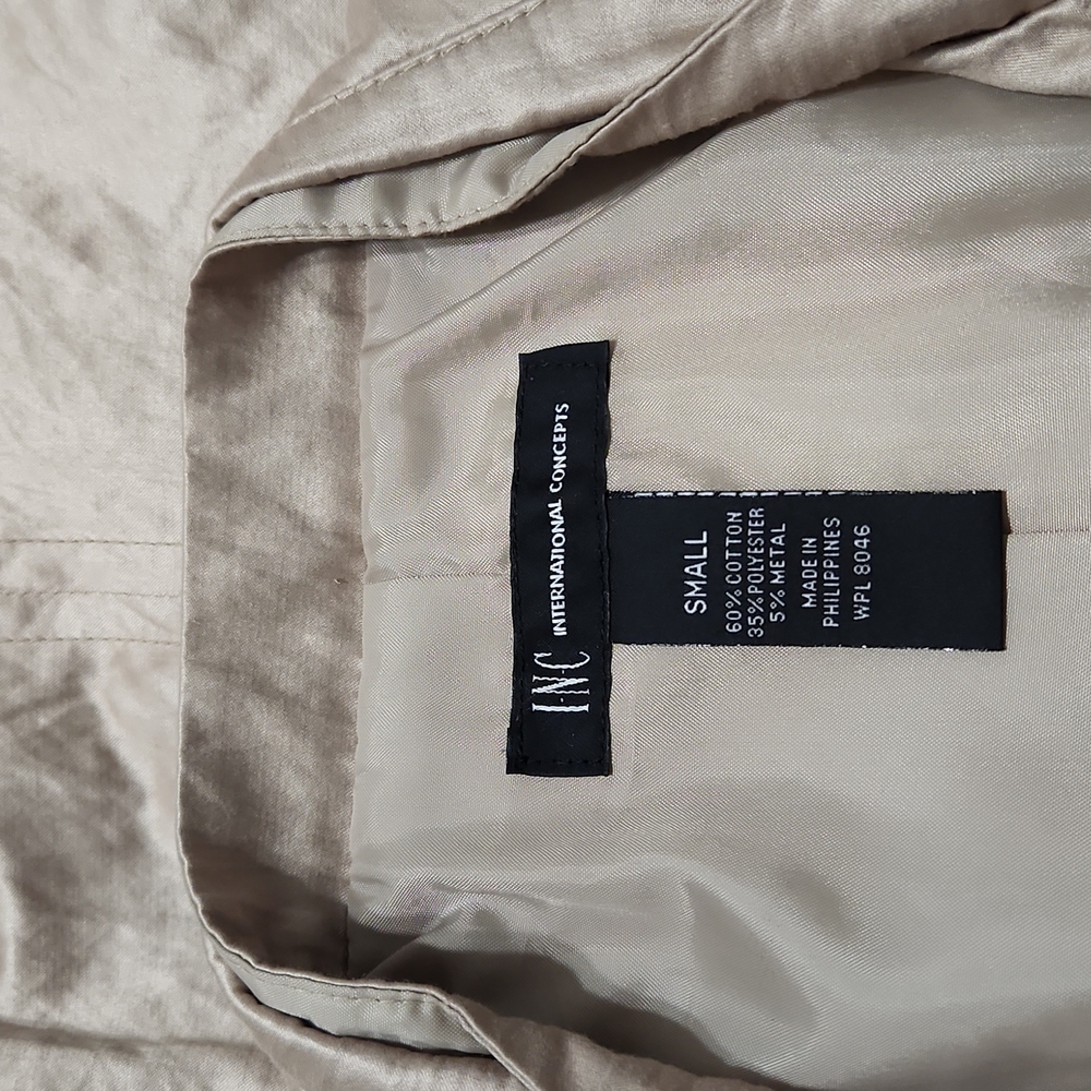 SALE! I.N.C. Champagne Dressy Trench Coat. - Picture 13 of 13